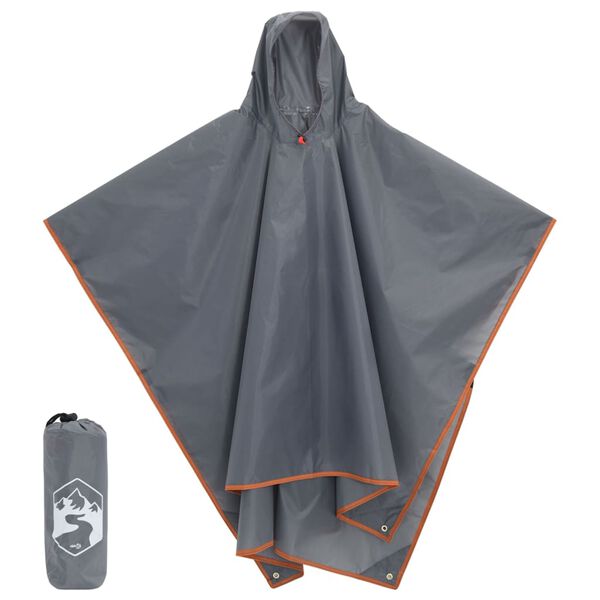 vidaXL Poncho Antipioggia Cappuccio Design 2 in 1 Arancione 223x145 cm