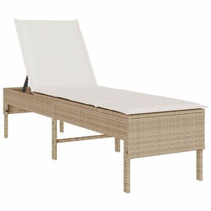 vidaXL Lettino Prendisole con Cuscini Beige 55x200x44 cm in Polyrattan