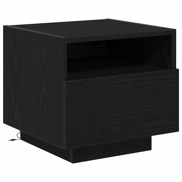 vidaXL Armadio da Notte Rovere Nero 40 x 39 x 37 cm Legno multistrato