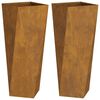 vidaXL Fioriera 2 pcs Ruggine 30 x 30 x 75 cm