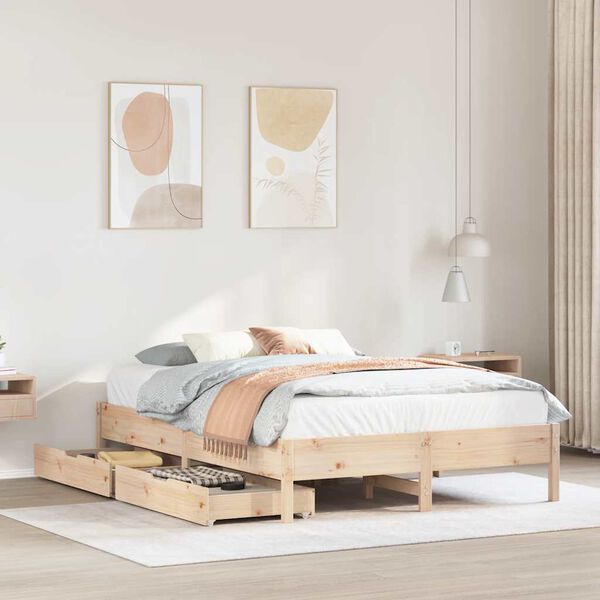 vidaXL Letto senza Materasso 160x200 cm in Legno Massello di Pino