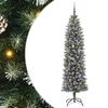 vidaXL Albero di Natale Artificiale Sottile Verde e Bianco 210 cm