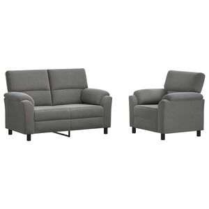 vidaXL Set di divani 2 pcs Grigio Scuro Velluto