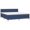 vidaXL Letto a Molle con Materasso e LED Blu 160x200 cm in Tessuto