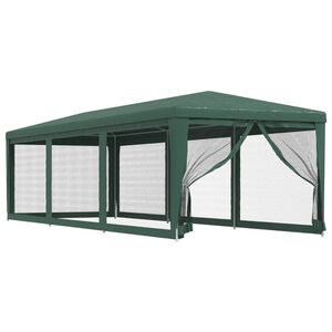 vidaXL Tenda per Feste con 8 Pareti Laterali in Rete Verde 3x9 m HDPE