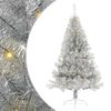 vidaXL Albero di Natale artificiale con luci integrate Argento 120 cm