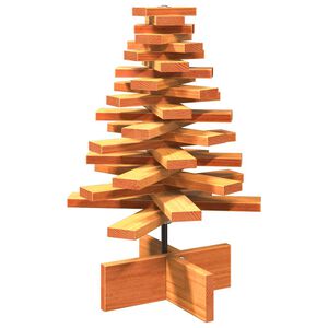 vidaXL Albero di Natale Marrone Cera 60 cm in Legno Massello di Pino