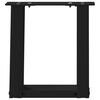 vidaXL Gambe per Tavolino da Caff&egrave; a Forma di U 2 pz Nere 30x(30-31) cm Acciaio