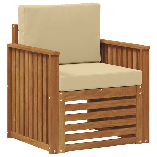 vidaXL Set di divani da esterno con cuscino Naturale 71 x 63 x 73 cm