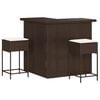 vidaXL Set Bar da Giardino 3 pz con Cuscini in Polyrattan Marrone