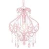 vidaXL Lampadario con Perle Rosa Rotondo E14