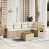 vidaXL Set Divano da Giardino 6 pz con Cuscini Beige in Polyrattan