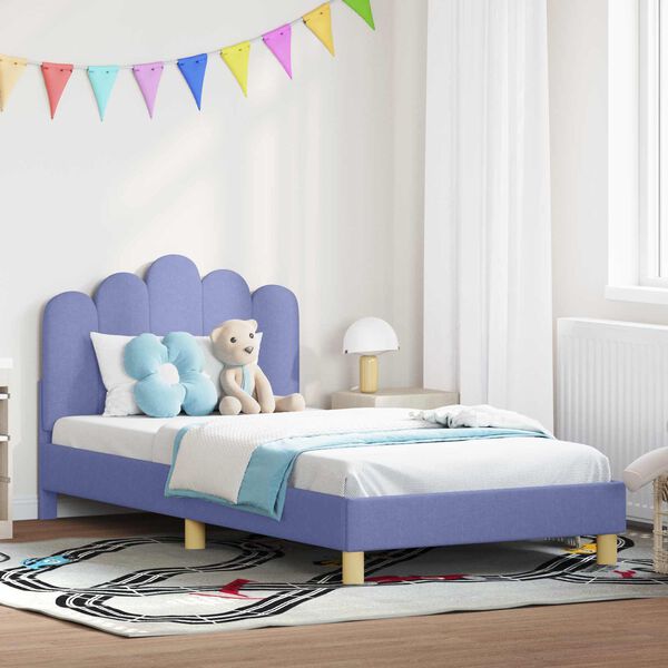 vidaXL Struttura letto bambini con testata Blu jeans 90 x 190 cm