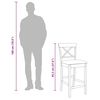 vidaXL Sgabelli da Bar con Cuscini 2 pz Bianco Legno Massello di Hevea