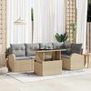 vidaXL Set Divano da Giardino 6 pcs Beige e Grigio Chiaro polyrattan