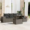vidaXL Set Divano da Giardino 6 pz con Cuscini Grigio in Polyrattan