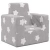 vidaXL Divano per Bambini Grigio Chiaro con Stelle in Morbido Peluche
