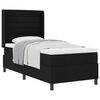 vidaXL Letto a molle con cuscino con testiera Nero 190 x 90 cm Tessuto