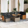 vidaXL Set Divano da Giardino 8pz con Cuscini Grigio Polyrattan Acacia