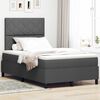 vidaXL Letto a molle con materasso Grigio scuro 120 x 200 cm Tessuto