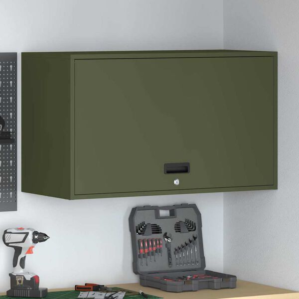 vidaXL Armadio a muro per garage Oliver verde 90 x 40 x 53 cm