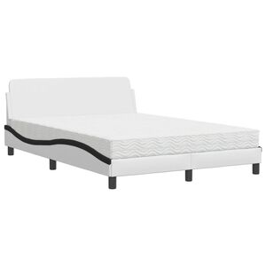 vidaXL Letto con Materasso Dover Nero e Bianco 120x200 cm in Similpelle