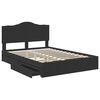 vidaXL Letto con Contenitore Nero 150 x 200 cm Legno multistrato