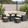 vidaXL Set Divano da Giardino 8 pcs Nero e Crema polyrattan