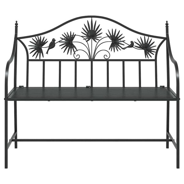 vidaXL Panchina da giardino Nero 104 x 54 x 93cm Acciaio