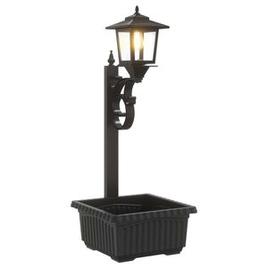 vidaXL Applique con Vaso with LED Bulb Nero 29 x 28 x 74 cm ABS e PP