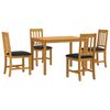 vidaXL Set da pranzo 5 pz Nero Legno di Quercia Massello