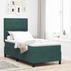 vidaXL Letto a Sorgente LED Verde Scuro 100 x 200 cm Tessuto