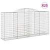 vidaXL Cesti Gabbioni ad Arco 25 pz 300x50x140/160 cm Ferro Zincato