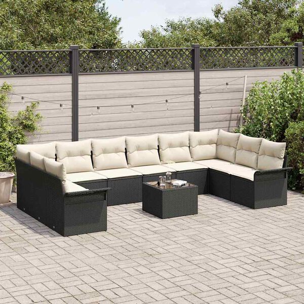 vidaXL Set Divano da Giardino 11 pcs Marrone polyrattan