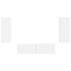 vidaXL Set mobile TV Montaggio a parete 2 pcs Bianco Legno multistrato