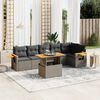 vidaXL Set Divani da Giardino 7 pz con Cuscini Grigio in Polyrattan
