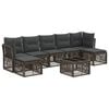 vidaXL Set Divano da Giardino 8 pcs Grigio polyrattan