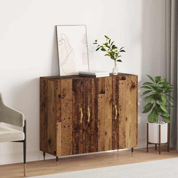 vidaXL Credenza Legno vecchio 90 x 34 x 80 cm Legno multistrato
