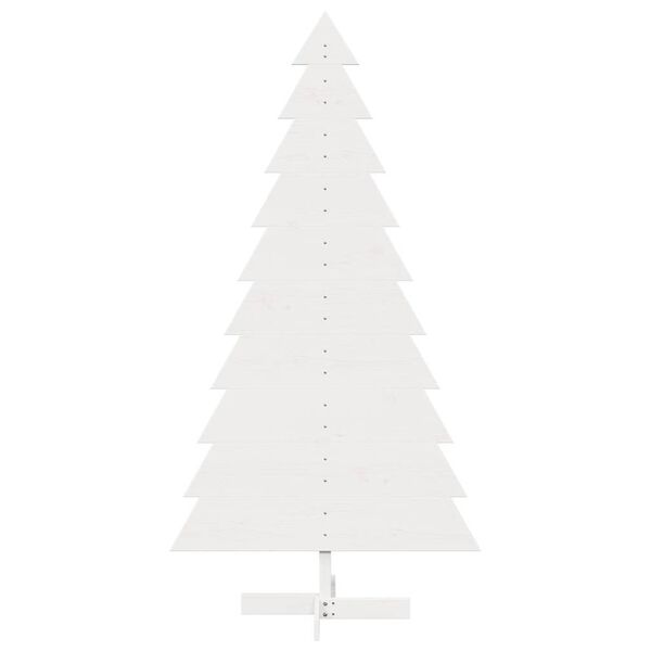 vidaXL Albero di Natale Decorativo Bianco 180cm Legno Massello di Pino