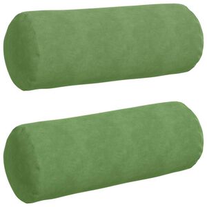 vidaXL Cuscini a rullo 2 pcs Verde chiaro &Oslash; 25 x 70 cm