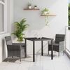 vidaXL Set da Pranzo per Giardino con cuscino 3 pcs Grigio polyrattan