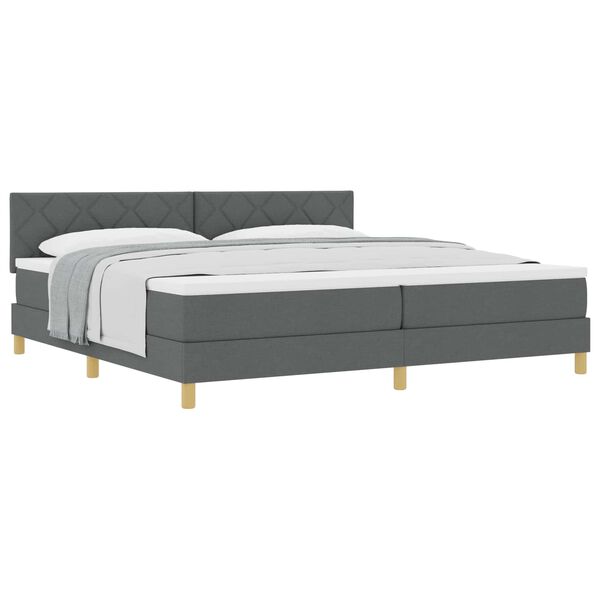 vidaXL Letto box spring con materasso Grigio scuro 200 x 200 cm