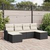 vidaXL Set Divano da Giardino con cuscino 6 pcs Nero Poly Rattan