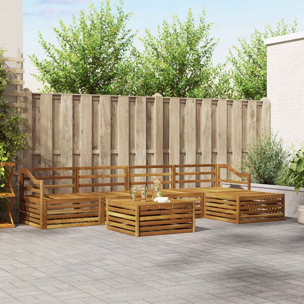 vidaXL Set di divani da esterno 6 pcs Naturale