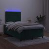 vidaXL Letto a Molle con Materasso e LED Verde Scuro 120x200cm Velluto