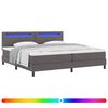 vidaXL Letto a molle con testiera Grigio 200 x 200 cm Pelle sintetica