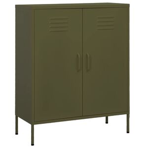 vidaXL Armadietto Verde Oliva 80x35x101,5 cm in Acciaio