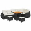 vidaXL Set Divano da Giardino 9 pz Nero polyrattan