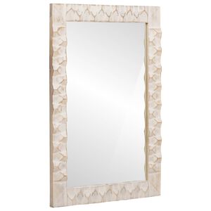 vidaXL Specchio da bagno Finitura Bianco Lavato 50 x 70 x 2,5 cm