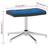 vidaXL Sedia Relax con Sgabello Blu in Velluto e PVC